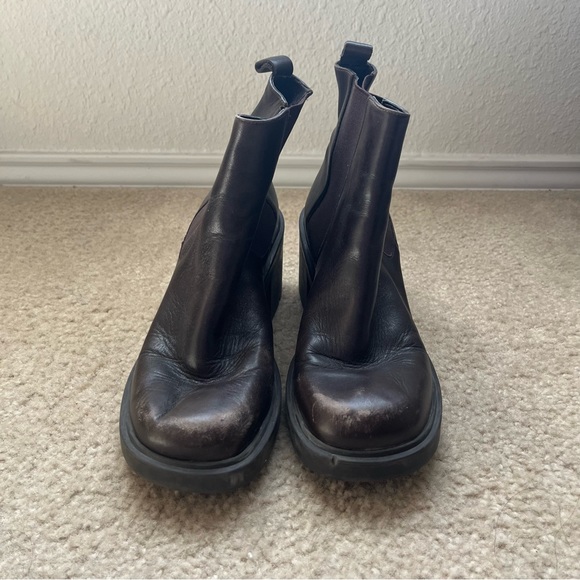 Calvin Klein | Ankle Chunky Brown Boots - Picture 2 of 11